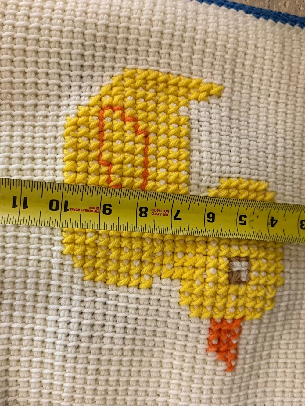 Lot Of 2 1980'S Vintage Primary Colors Hand Crochet Baby Toddler Crib Blankets
